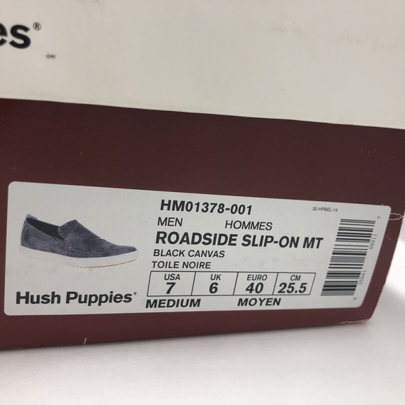 Hush Puppies Men Roadside Slip-On Canvas Black Loafer Shoes Sz 7 - Picture 12 of 12